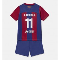 Camisa de time de futebol Barcelona Raphinha Belloli #11 Replicas 1º Equipamento Infantil 2023-24 Manga Curta (+ Calças curtas)